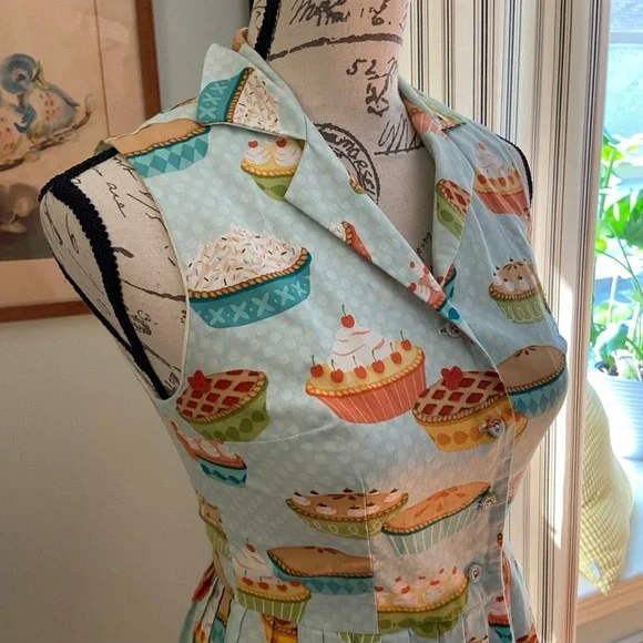 RARE Fervour Pie Dress ModCloth Size Small Lined - Picture 2 of 16